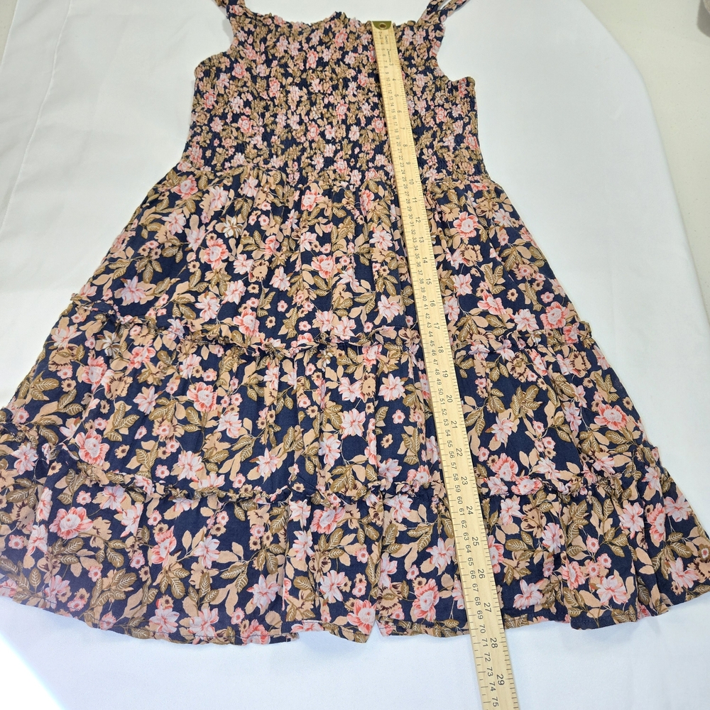 THML Navy Mini Dress with Pink Floral Pattern and Square Neckline Size M - Picture 10 of 14